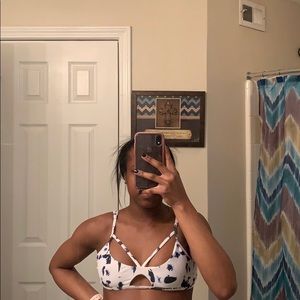 blue tie dye bikini top